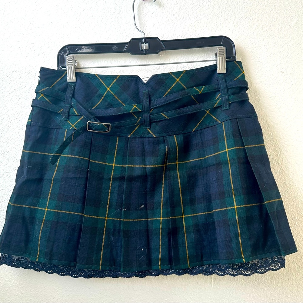 Vintage R.T.W. Belted Plaid Mini Skirt